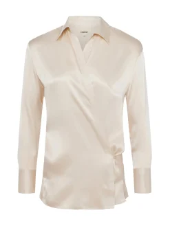 L'AGENCE Spring Collection|Silks|Sora Silk Wrap Blouse Champagne