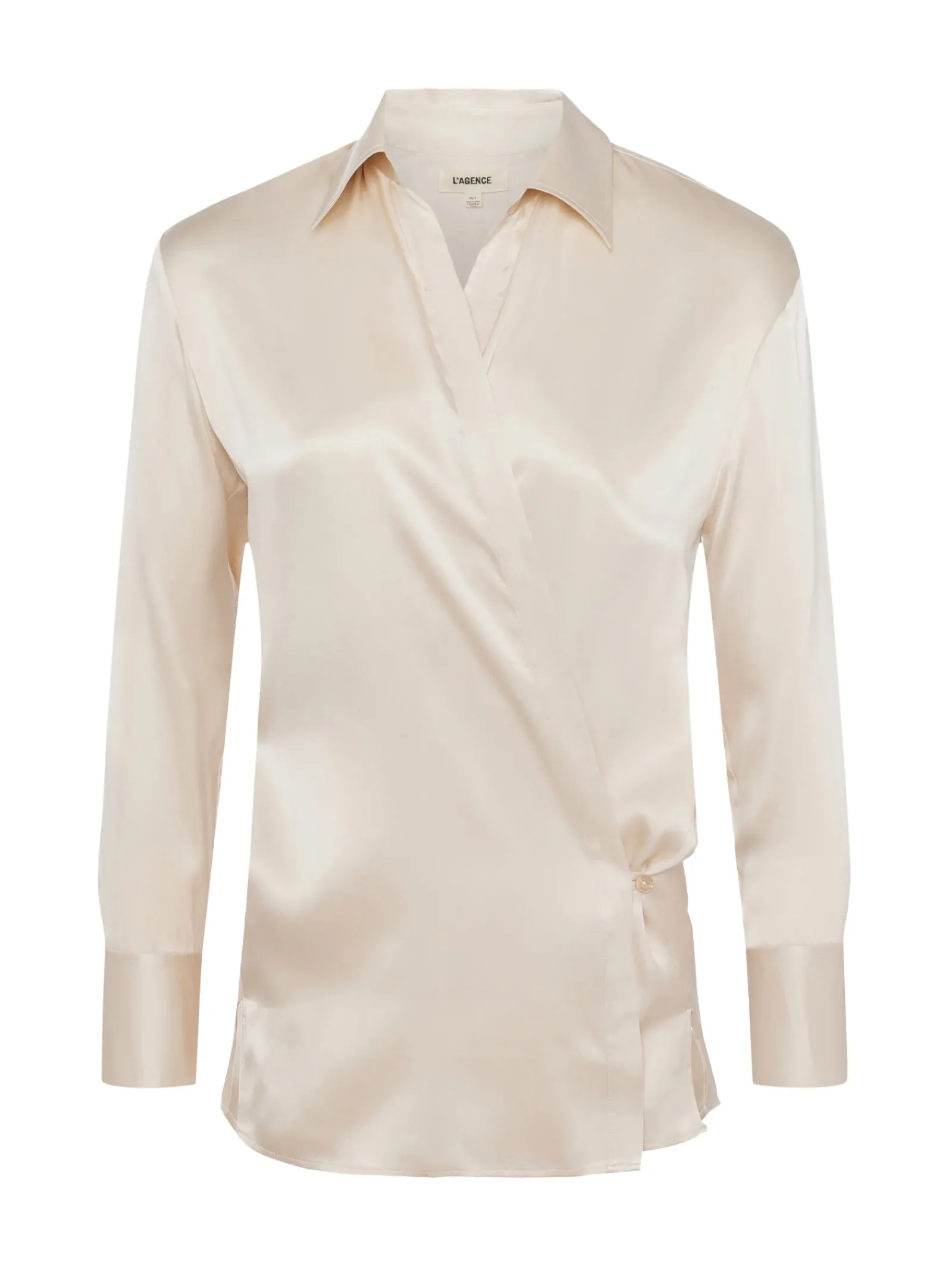 L'AGENCE Spring Collection|Silks|Sora Silk Wrap Blouse Champagne