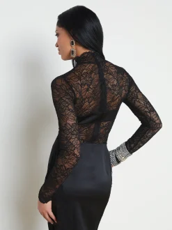 L'AGENCE All Things Black|Spring Collection|Spritz Lace Bodysuit Black