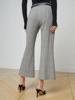 L'AGENCE Pants, Shorts & Skirts|Stacey Trouser Ivory/Black Glen Plaid