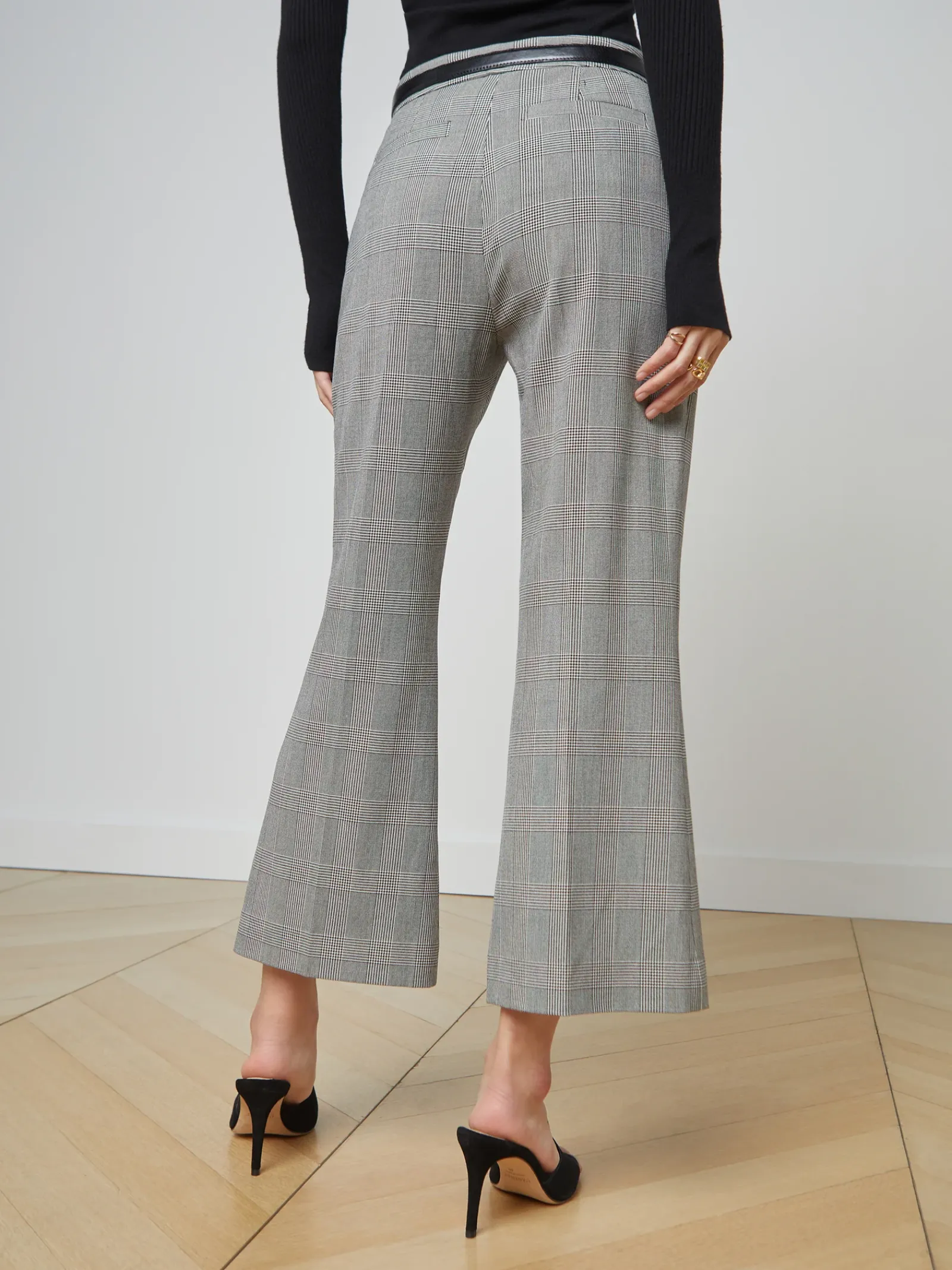 L'AGENCE Pants, Shorts & Skirts|Stacey Trouser Ivory/Black Glen Plaid