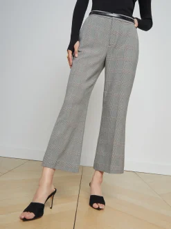 L'AGENCE Pants, Shorts & Skirts|Stacey Trouser Ivory/Black Glen Plaid