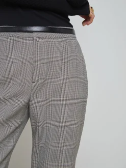 L'AGENCE Pants, Shorts & Skirts|Stacey Trouser Ivory/Black Glen Plaid