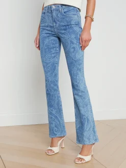 L'AGENCE Flare & Bootcut|Spring Collection|Stassi Printed Bootcut Jean Paisley Laser