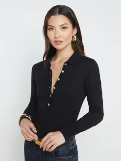 L'AGENCE Back in Stock|Knitwear|Sterling Sweater Black/Gold
