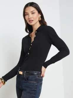 L'AGENCE Back in Stock|Knitwear|Sterling Sweater Black/Gold