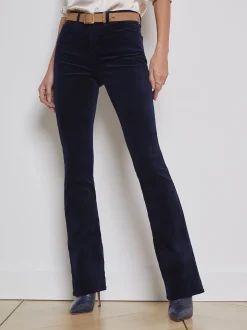 L'AGENCE Straight|Velvet Denim|Stevie Velvet Jean Dark Navy