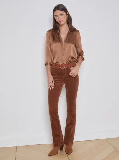 L'AGENCE Straight|Velvet Denim|Stevie Velvet Jean Fawn