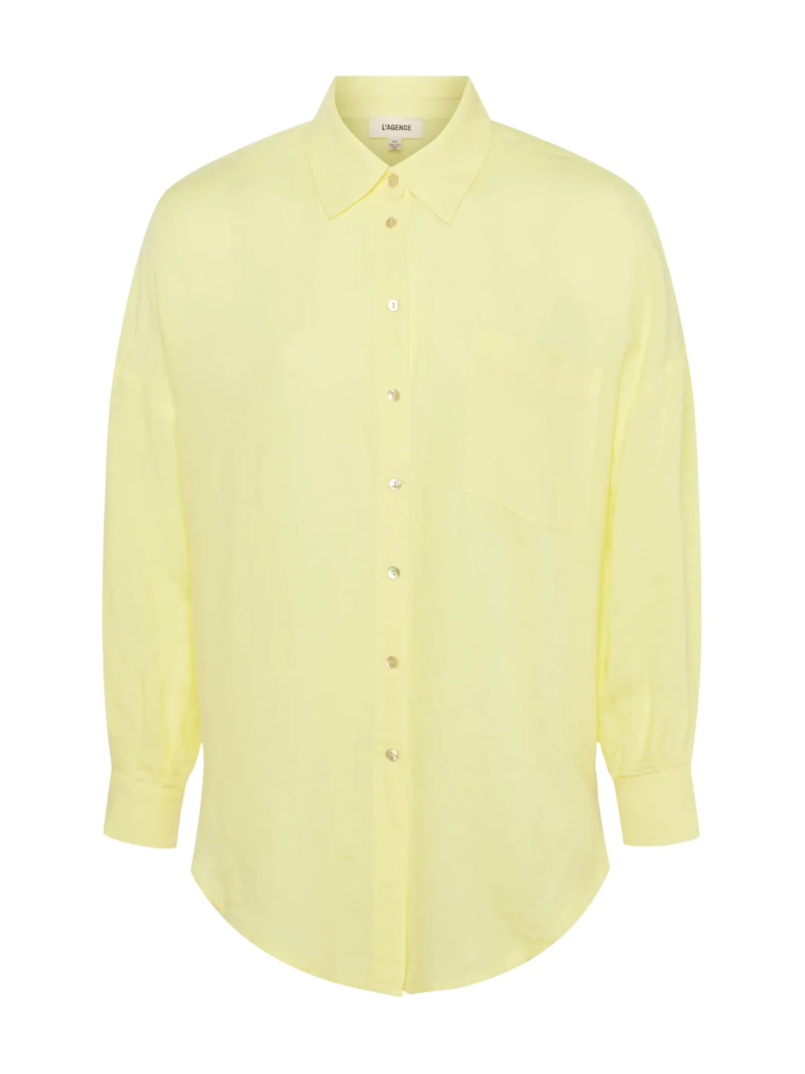 L'AGENCE Spring Collection|Linen|Talitha Linen-Blend Blouse Yellow Sorbet