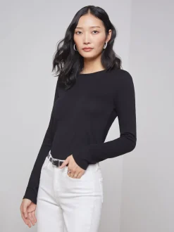 L'AGENCE Back in Stock|All Things Black|Tess Long Sleeve Tee Black