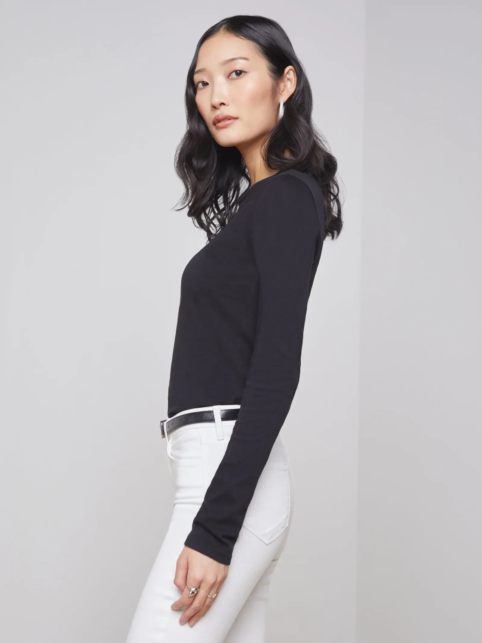 L'AGENCE Back in Stock|All Things Black|Tess Long Sleeve Tee Black