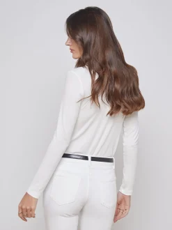 L'AGENCE Nouveau Whites|Best Sellers|Tess Long Sleeve Tee White Micro Modal