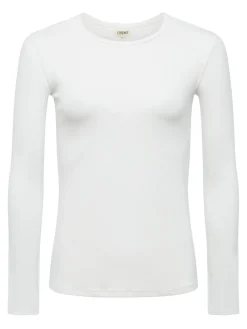 L'AGENCE Nouveau Whites|Best Sellers|Tess Long Sleeve Tee White Micro Modal