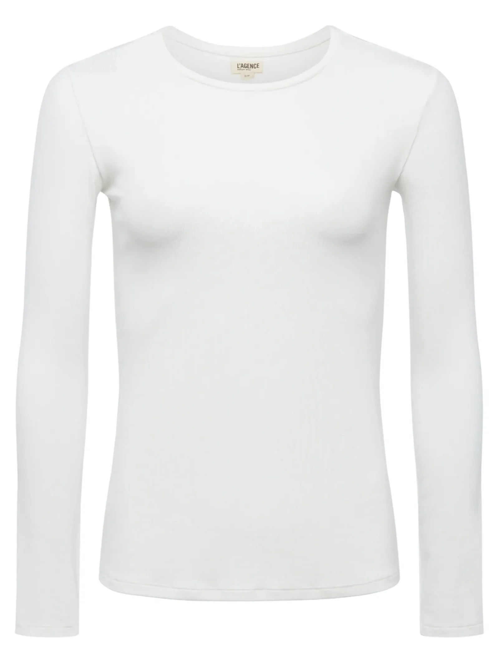 L'AGENCE Nouveau Whites|Best Sellers|Tess Long Sleeve Tee White Micro Modal