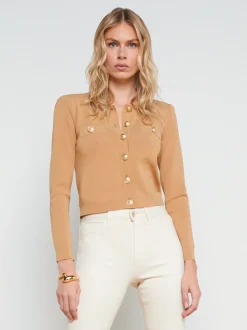 L'AGENCE Back in Stock|Spring Collection|Toulouse Cardigan Soft Camel