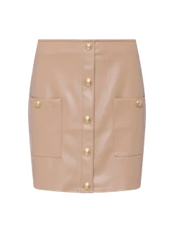 L'AGENCE Spring '24 Catalog|Spring Collection|Truman Vegan Leather Mini Skirt Chanterelle