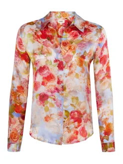 L'AGENCE Sets|Back in Stock|Tyler Silk Blouse Multi Soft Cloud Floral