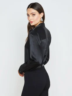 L'AGENCE All Things Black|Silks|Tyler Silk Blouse Black