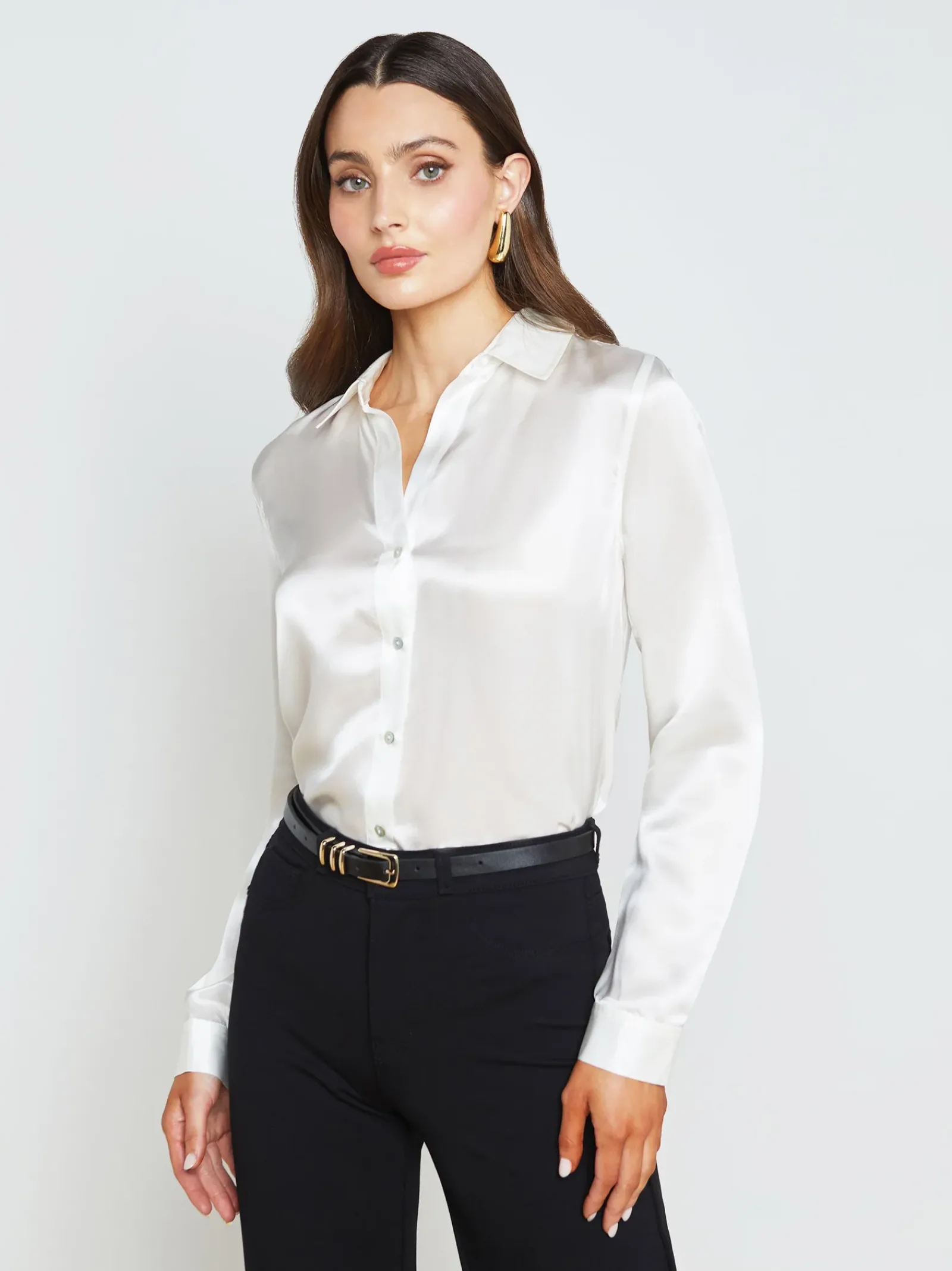 L'AGENCE Nouveau Whites|Silks|Tyler Silk Blouse Ivory