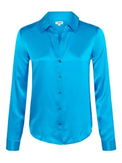 L'AGENCE Back in Stock|Spring Collection|Tyler Silk Blouse Caribbean Blue