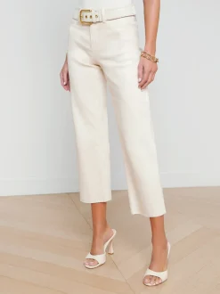 L'AGENCE Nouveau Whites|Petite|Wanda Coated Wide-Leg Jean French Vanilla Coated