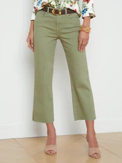 L'AGENCE Petite|Wide & Relaxed|Wanda Cropped Wide-Leg Jean Soft Army