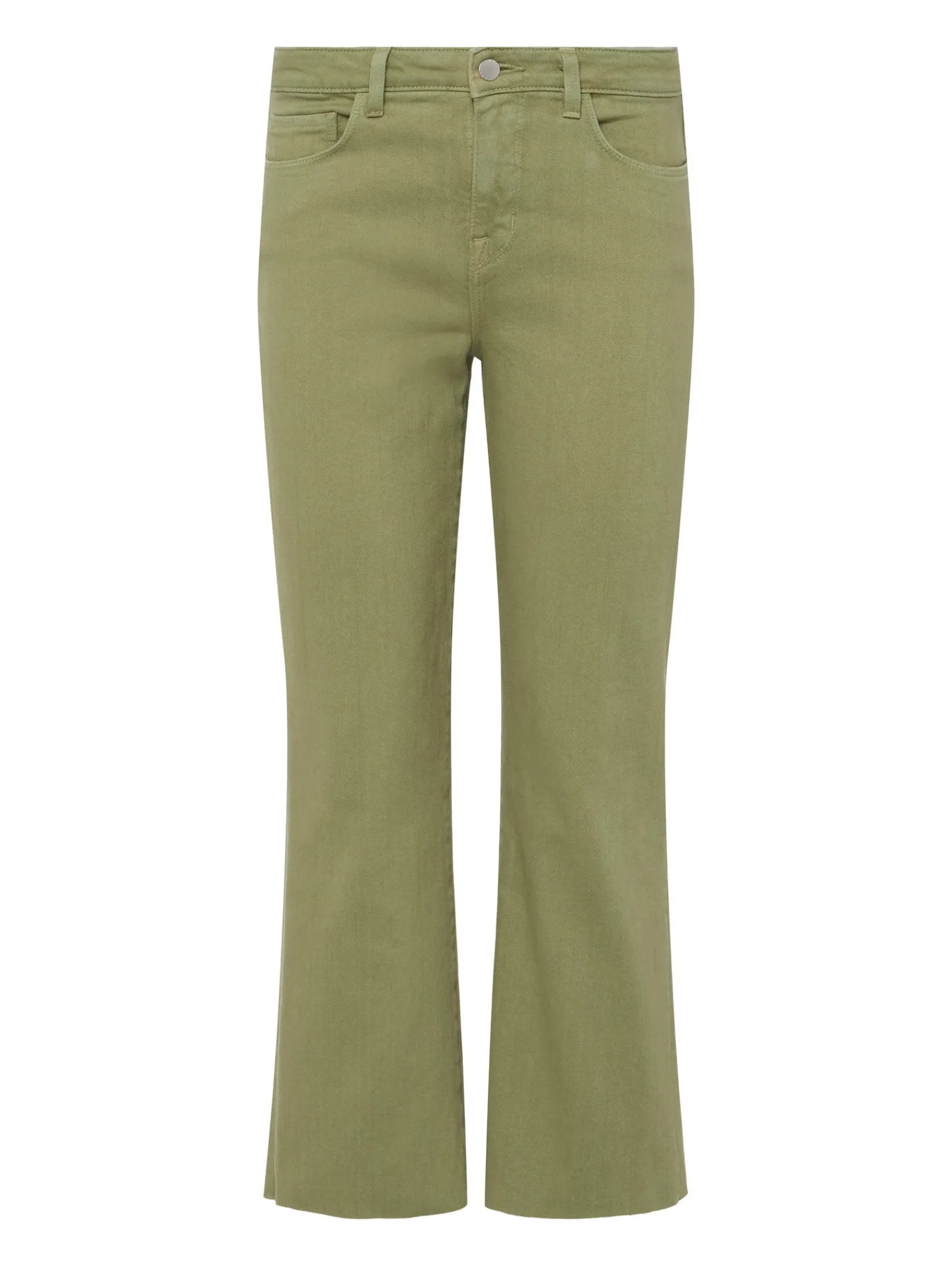 L'AGENCE Petite|Wide & Relaxed|Wanda Cropped Wide-Leg Jean Soft Army
