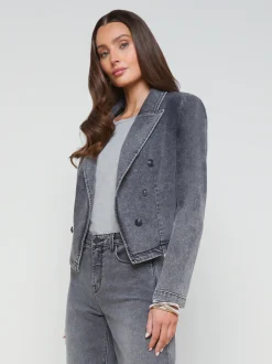 L'AGENCE Spring Collection|Blazers & Jackets|Wayne Denim Blazer Magnesite