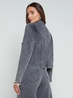 L'AGENCE Spring Collection|Blazers & Jackets|Wayne Denim Blazer Magnesite