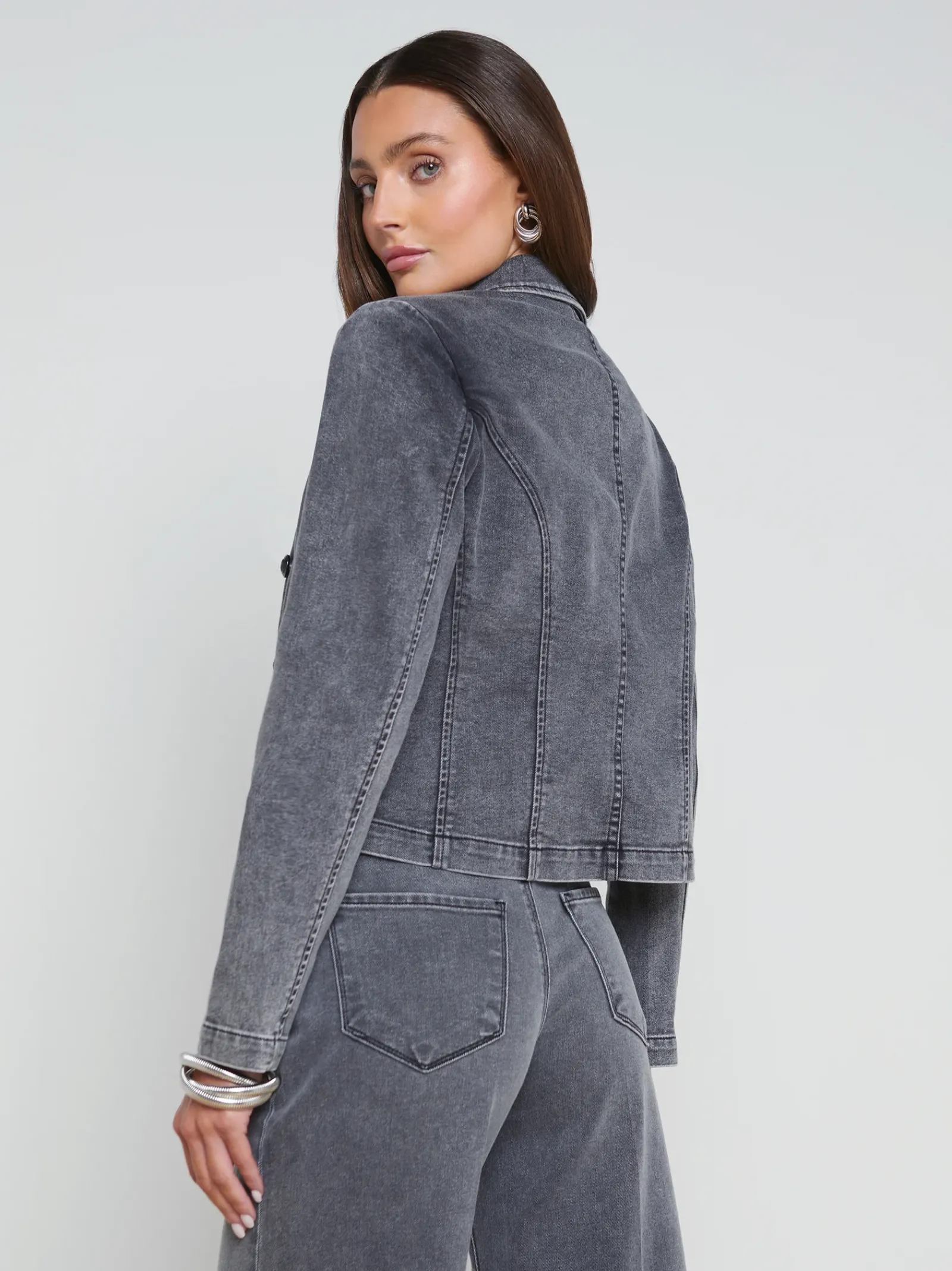 L'AGENCE Spring Collection|Blazers & Jackets|Wayne Denim Blazer Magnesite