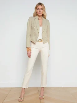 L'AGENCE Spring Collection|Blazers & Jackets|Wayne Denim Blazer Sand Dune