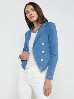 L'AGENCE Back in Stock|Best Sellers|Wayne Denim Blazer Provo