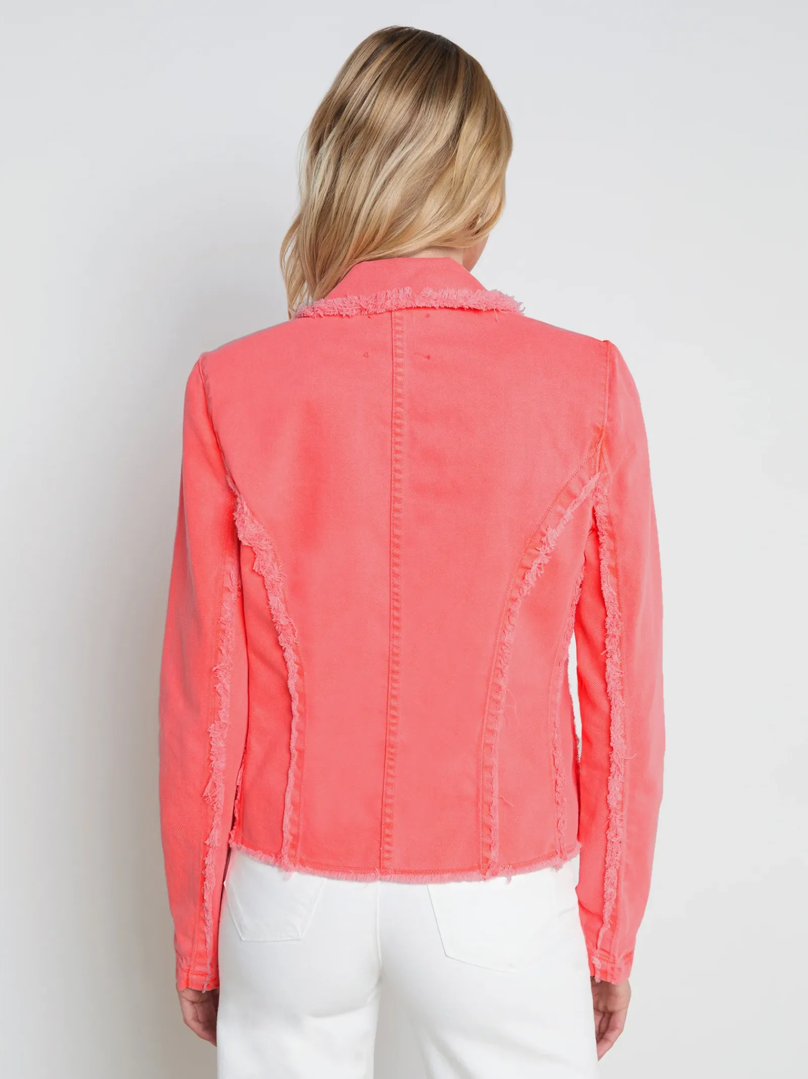 L'AGENCE Spring Collection|Blazers & Jackets|Wayne Denim Blazer Soft Neon Coral