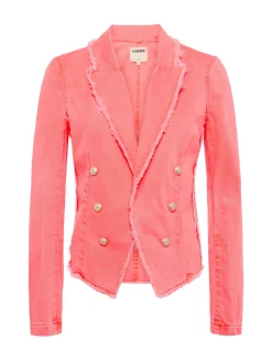 L'AGENCE Spring Collection|Blazers & Jackets|Wayne Denim Blazer Soft Neon Coral
