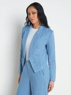 L'AGENCE Sets|Spring Collection|Wayne Linen Blazer Blue Mist