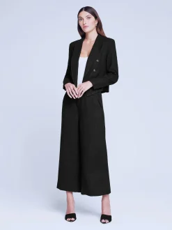 L'AGENCE All Things Black|Linen|Wayne Linen Blazer Black