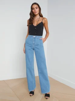 L'AGENCE Spring '24 Catalog|Wide & Relaxed|Weston Wide-Leg Jean Belize