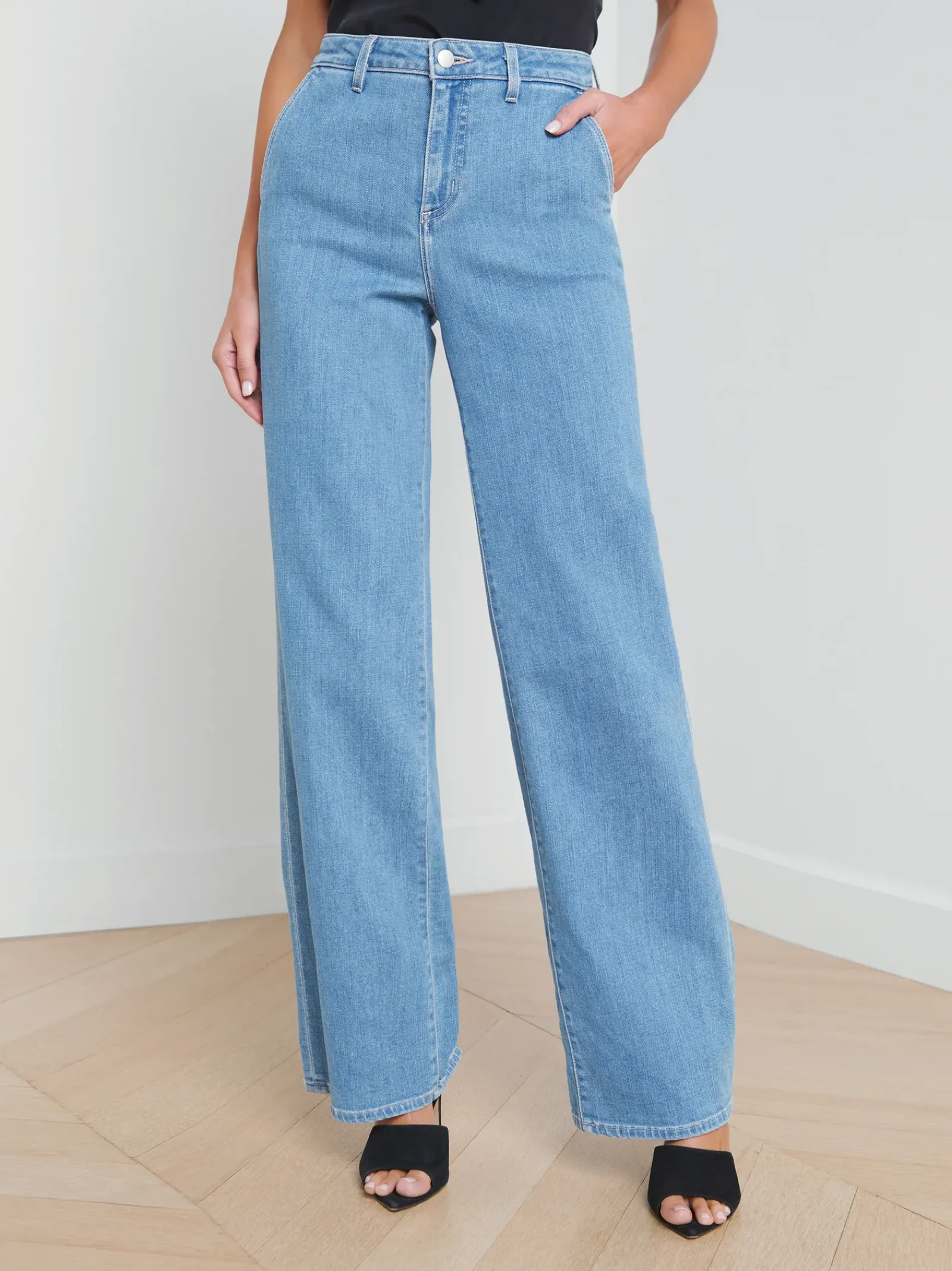 L'AGENCE Spring '24 Catalog|Wide & Relaxed|Weston Wide-Leg Jean Belize