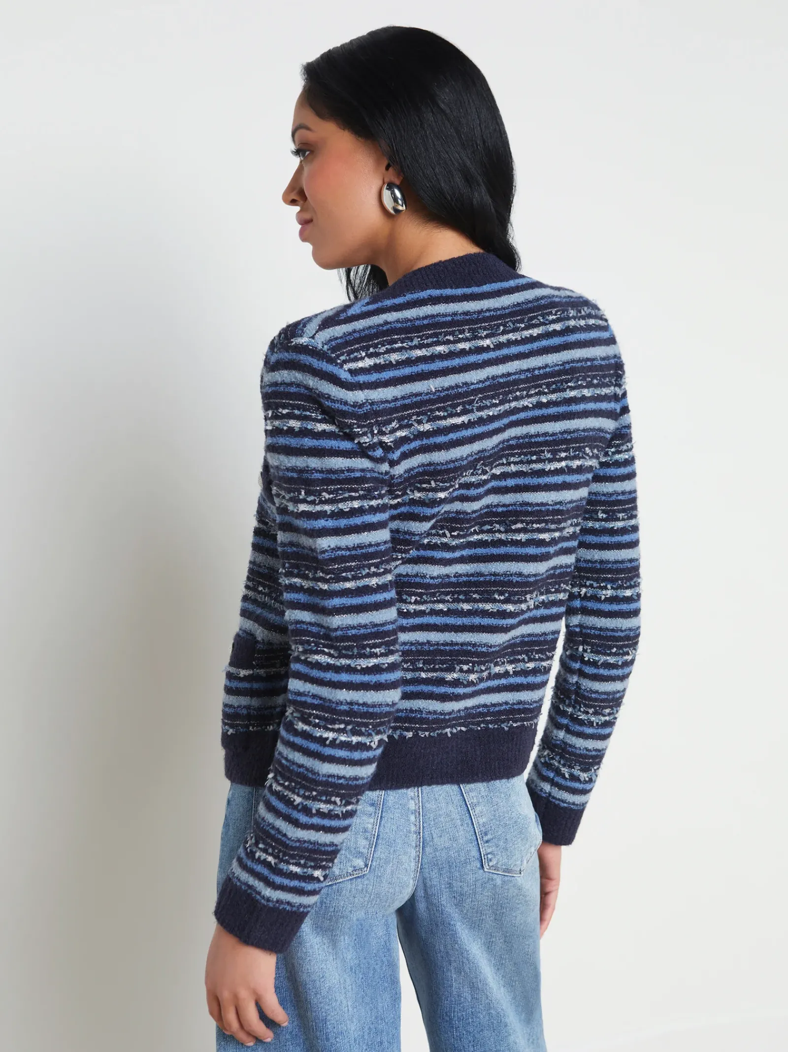 L'AGENCE Spring Collection|Knitwear|Woodson Cardigan Jacket Blue Multi