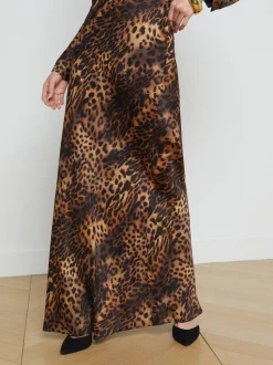 L'AGENCE Print Edition|Pants, Shorts & Skirts|Zeta Skirt Brown Multi Oil Leopard