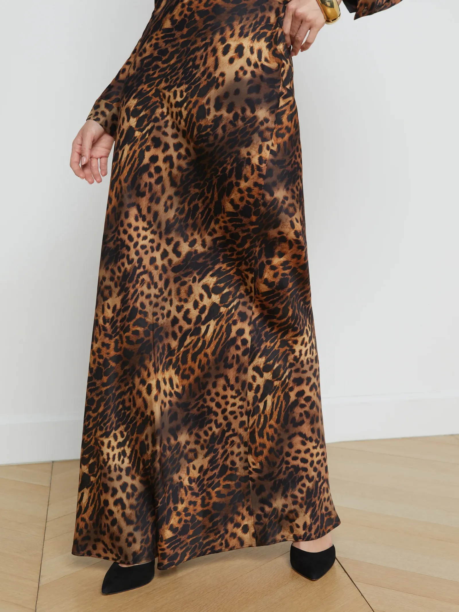 L'AGENCE Print Edition|Pants, Shorts & Skirts|Zeta Skirt Brown Multi Oil Leopard