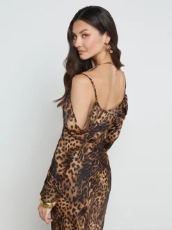 L'AGENCE Print Edition|Blouses & Tops|Zion Blouse Brown Multi Oil Leopard
